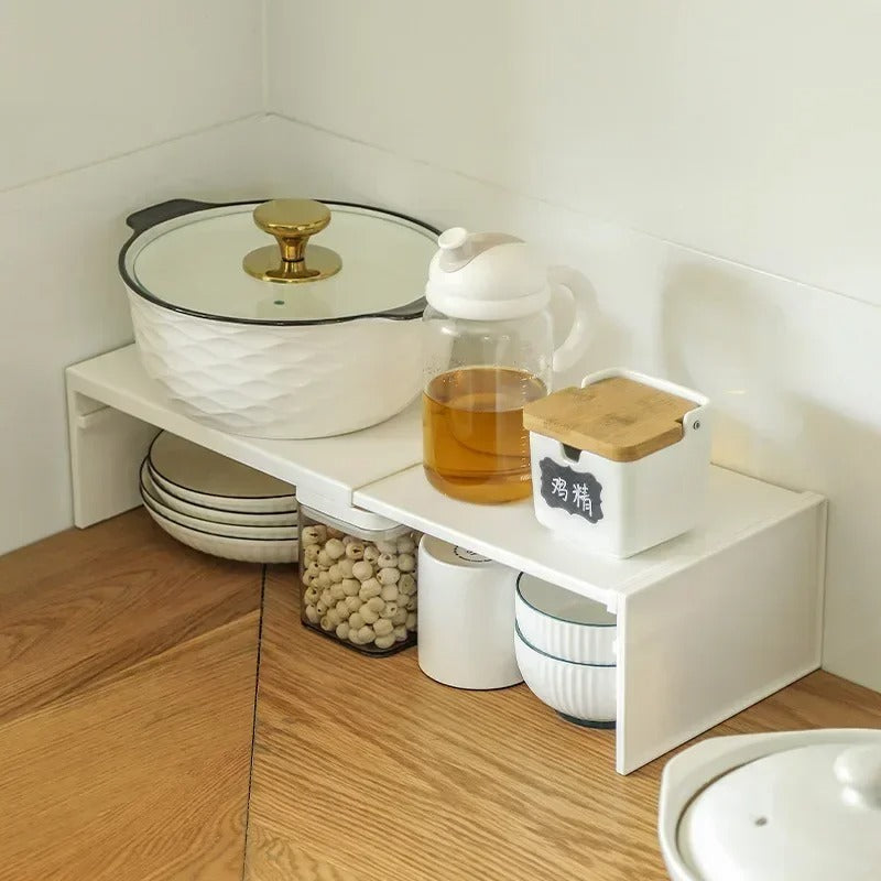 Kitchen Cupboard Organizer Retractable Cabinet Shelf Seasoning Bottle
